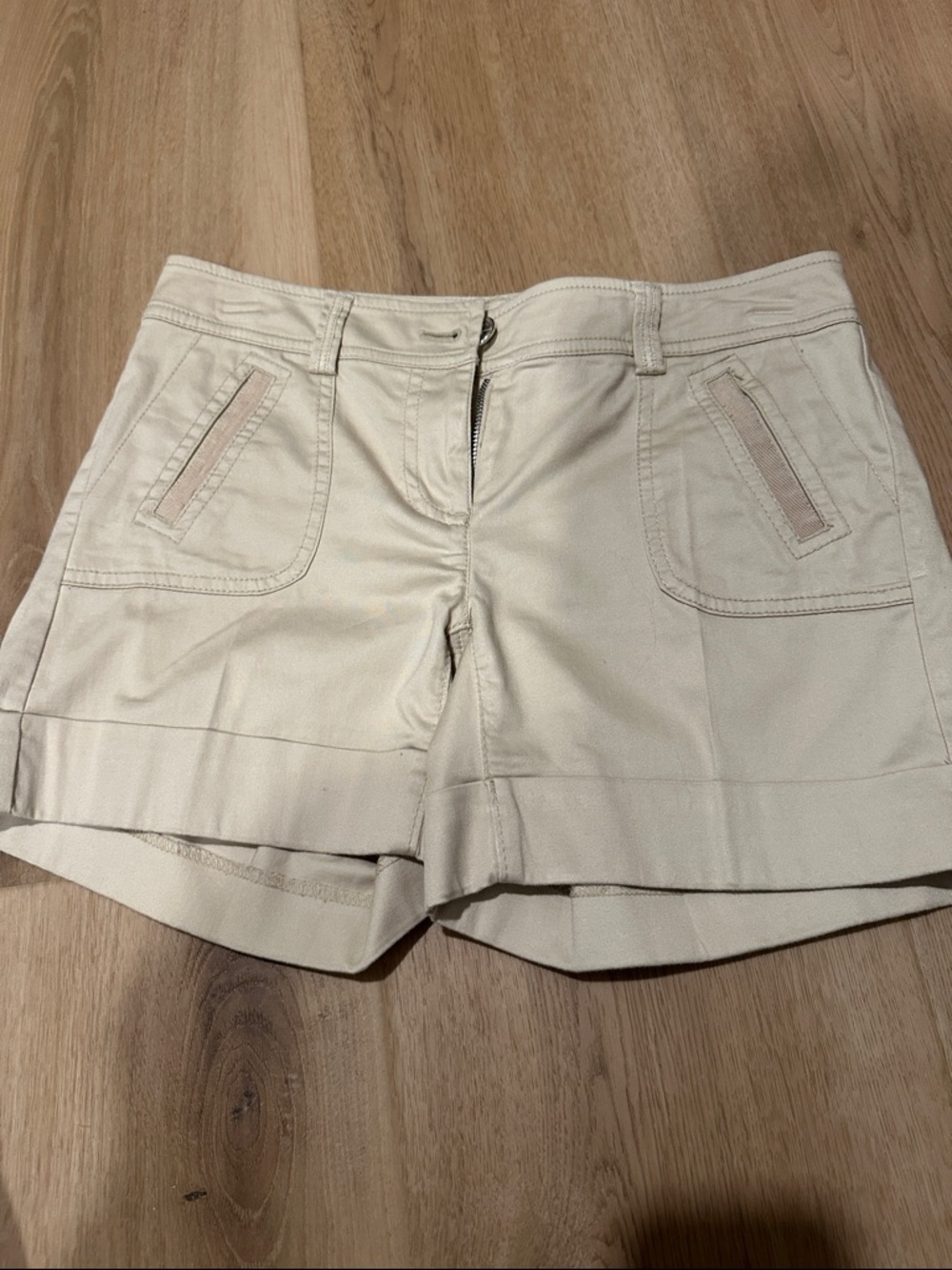 White House Black Market Cream Cargo Shorts